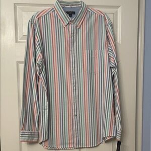 Club Room Men's Striped Shirt in Blue, Red, and White